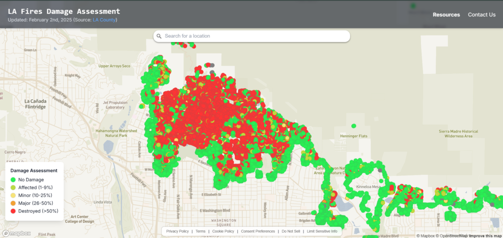 GIS data extraction and research of fire-damaged homes