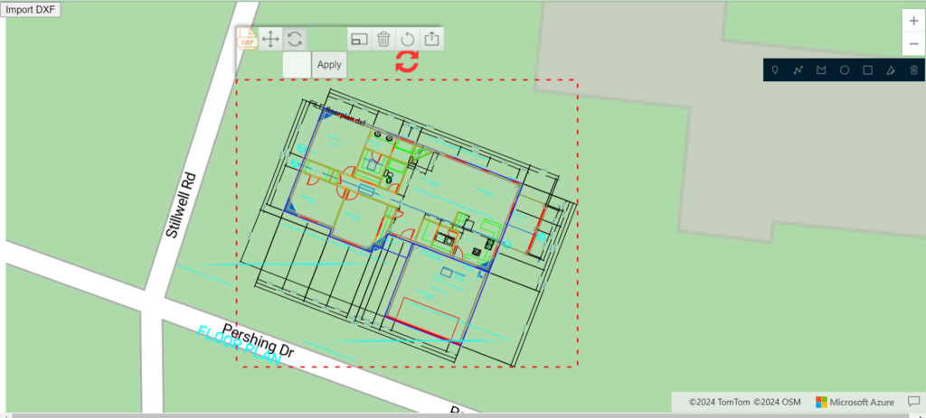 Azure Web Map with DXF to GEOJSON Conversion and Transformations