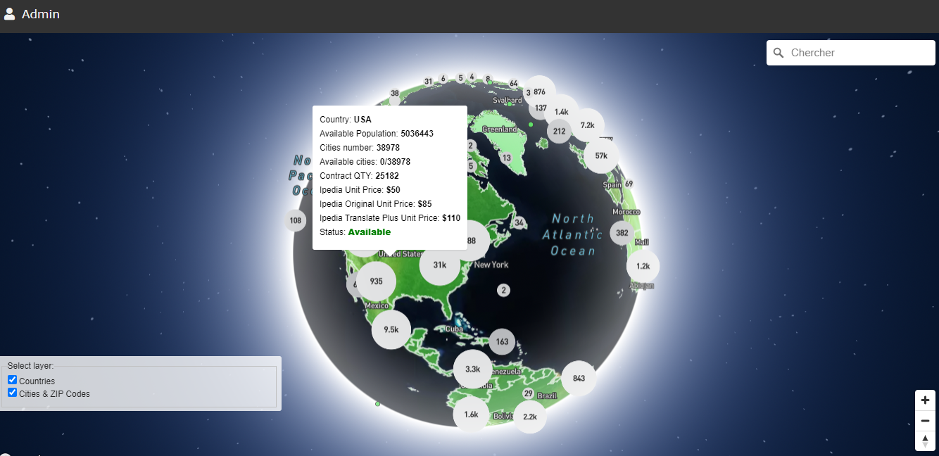 Interactive Web Map for Countries/Cities Reservation for a project