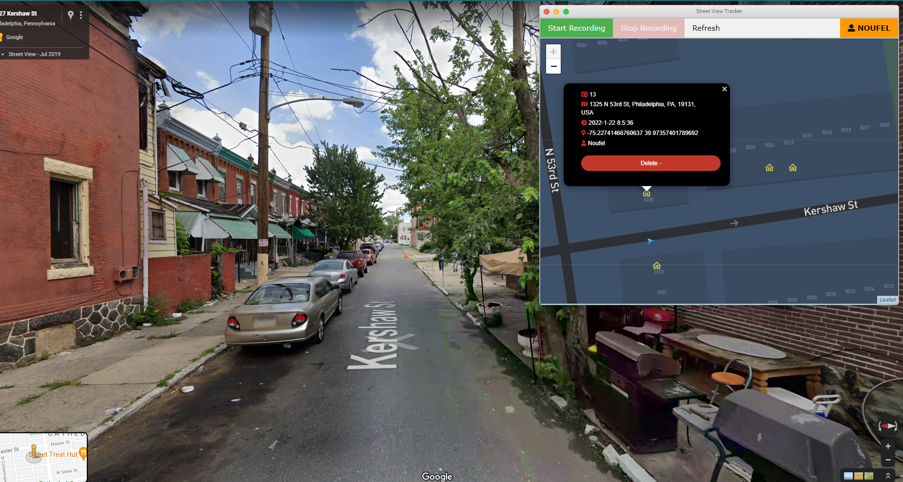 Google Street View Tracker